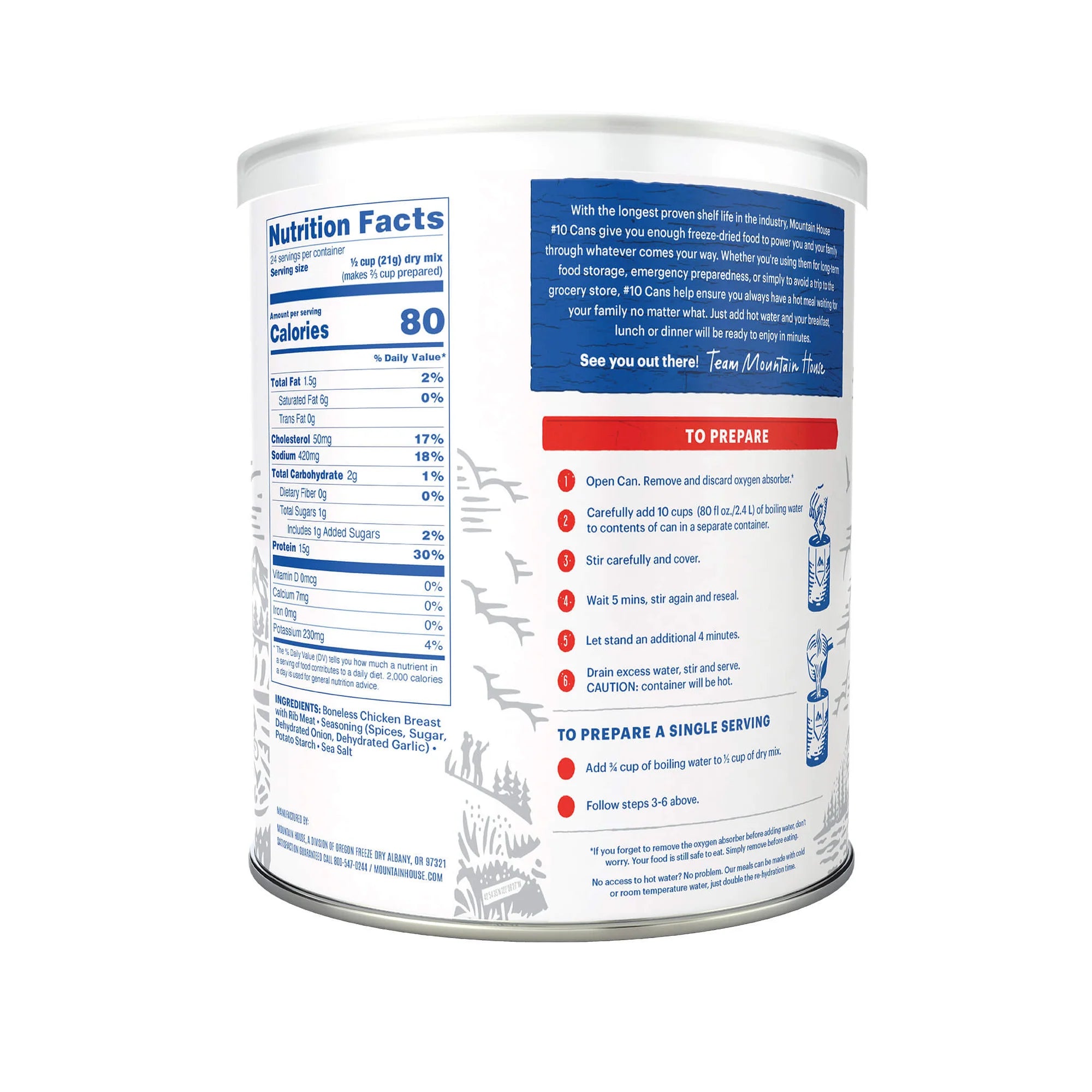 Freeze-Dried Seasoned Sliced Chicken Can- Mountain House