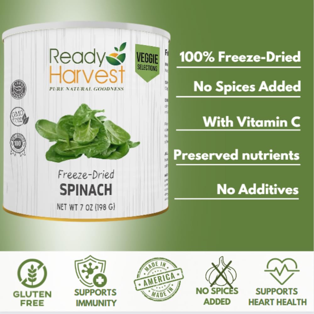 Ready Harvest Freeze-Dried Spinach (30-Year Shelf Life)