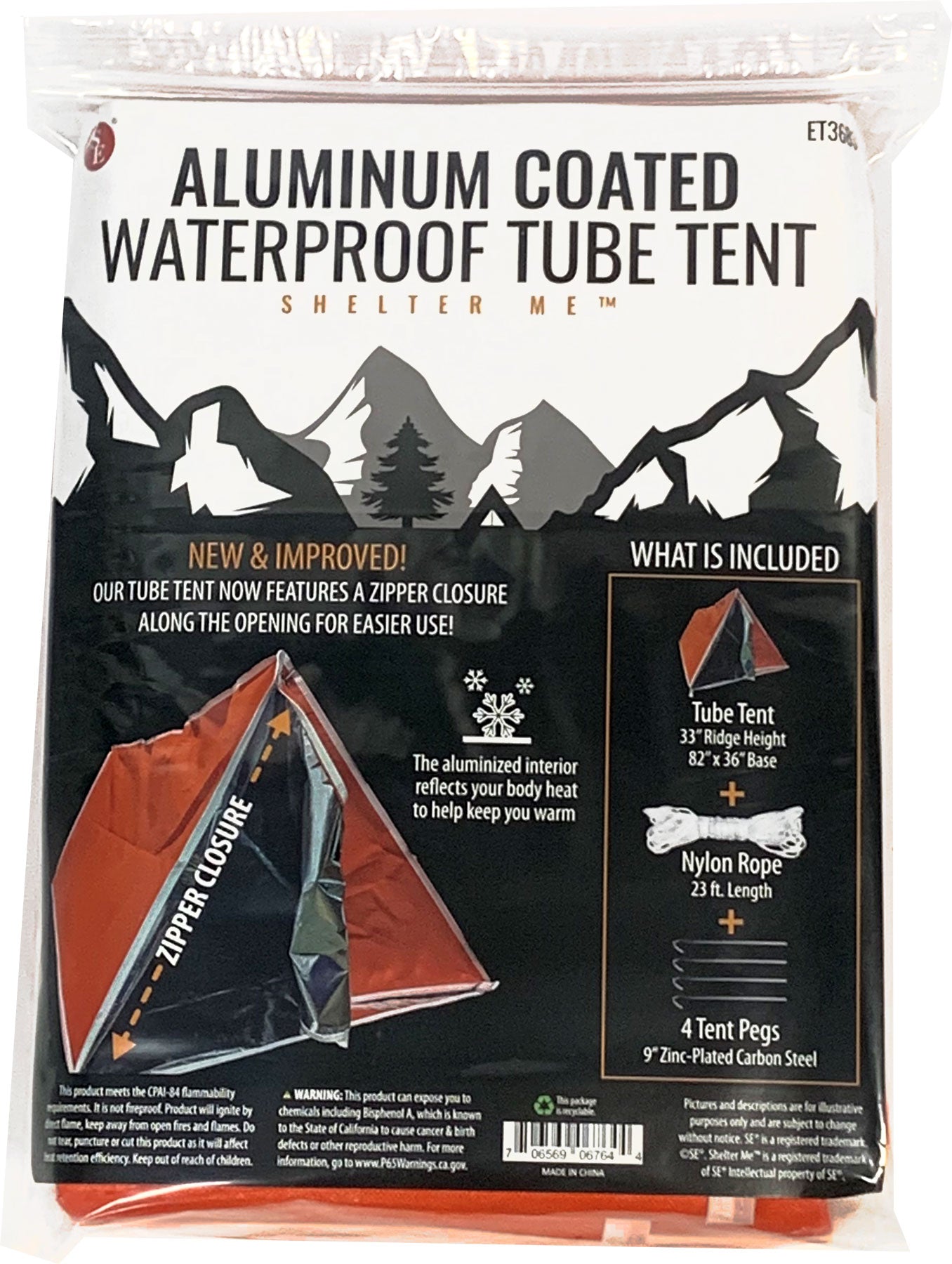 Heat-Capture Waterproof Emergency Tube Tent