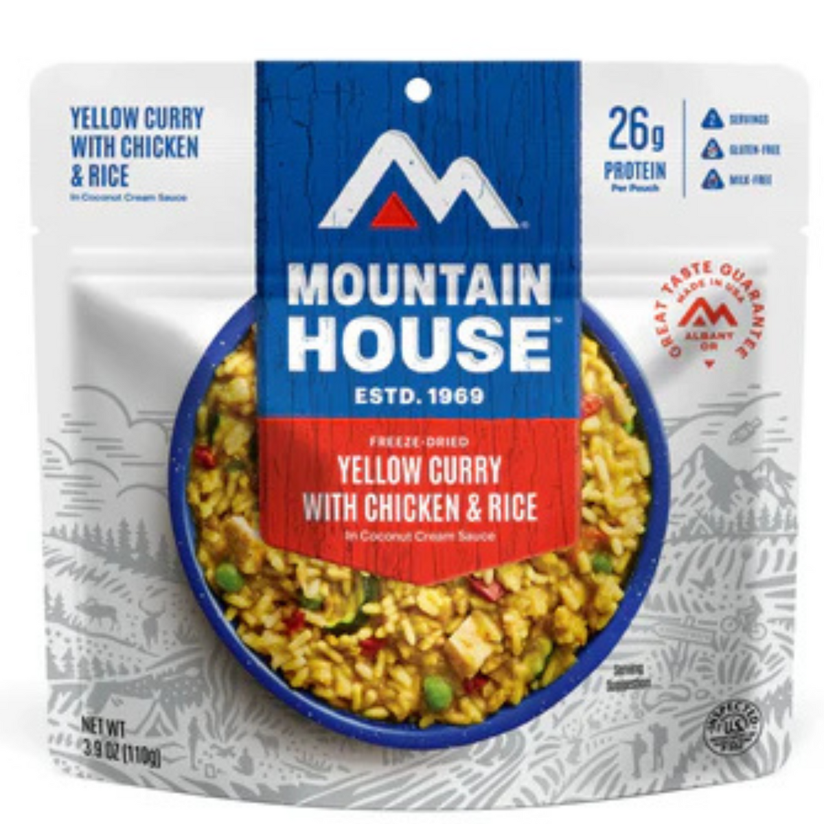 Freeze-Dried Yellow Curry with Chicken &amp; Rice Pouch - Mountain House (GF) Gluten Free