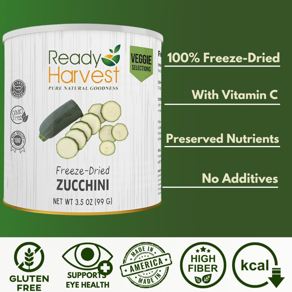 Ready Harvest Freeze-Dried Zucchini (30-Year Shelf Life)